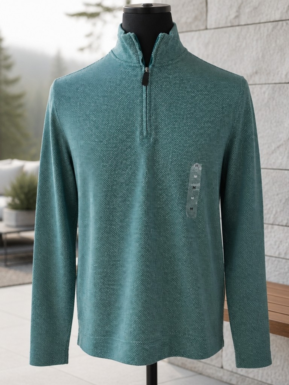 Club Room Men's M 1/4 Zip Polyester Cotton Blend Pullover Sweater